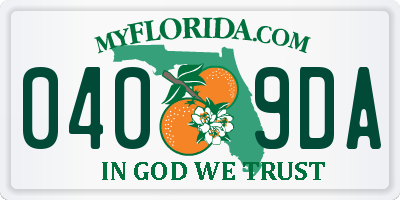 FL license plate 0409DA