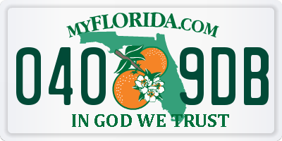 FL license plate 0409DB