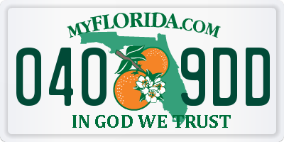 FL license plate 0409DD