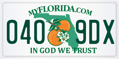 FL license plate 0409DX