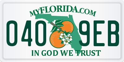 FL license plate 0409EB