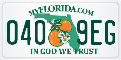 FL license plate 0409EG