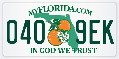 FL license plate 0409EK