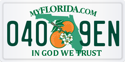 FL license plate 0409EN