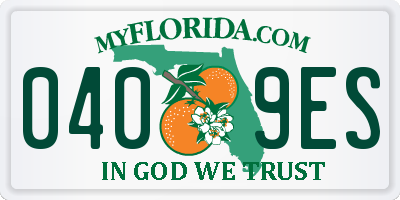 FL license plate 0409ES