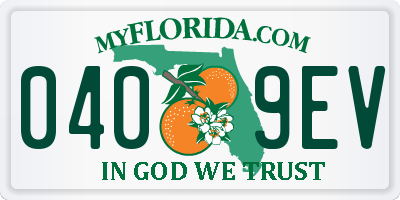 FL license plate 0409EV