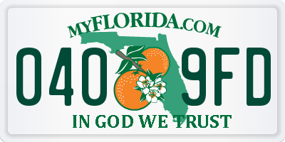 FL license plate 0409FD