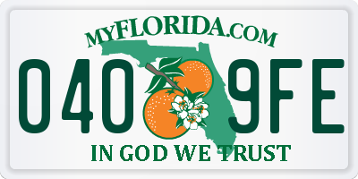 FL license plate 0409FE