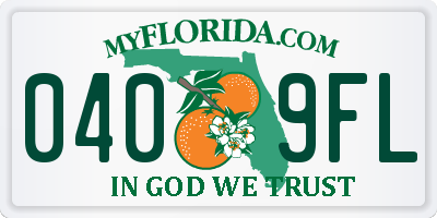 FL license plate 0409FL