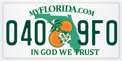 FL license plate 0409FO