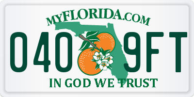 FL license plate 0409FT