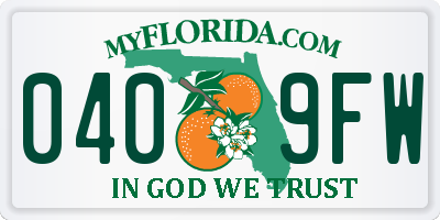 FL license plate 0409FW