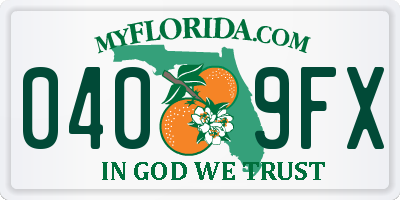 FL license plate 0409FX
