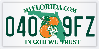 FL license plate 0409FZ