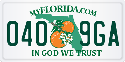 FL license plate 0409GA