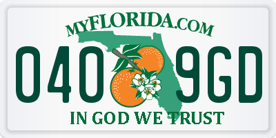FL license plate 0409GD
