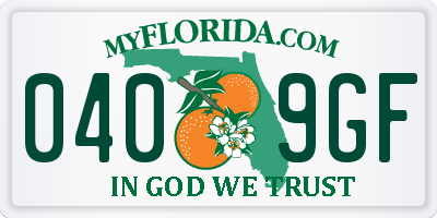 FL license plate 0409GF