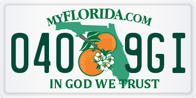 FL license plate 0409GI