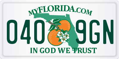 FL license plate 0409GN