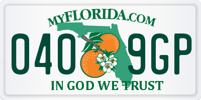 FL license plate 0409GP