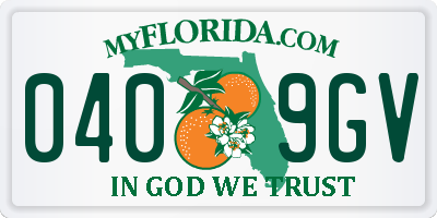 FL license plate 0409GV