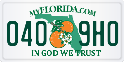 FL license plate 0409HO