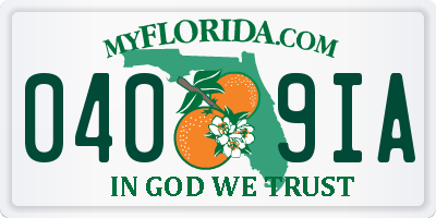 FL license plate 0409IA