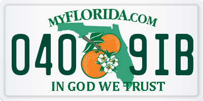 FL license plate 0409IB