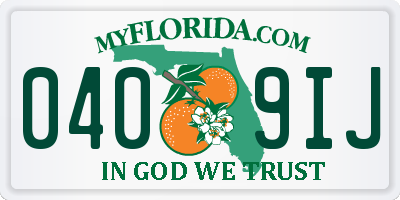 FL license plate 0409IJ
