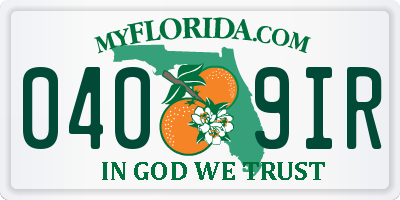 FL license plate 0409IR