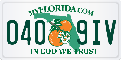 FL license plate 0409IV