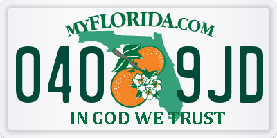 FL license plate 0409JD