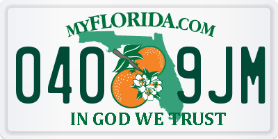 FL license plate 0409JM