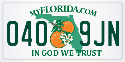 FL license plate 0409JN
