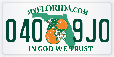 FL license plate 0409JO