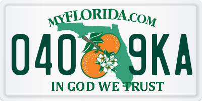 FL license plate 0409KA