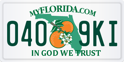 FL license plate 0409KI