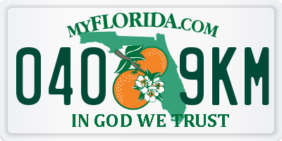 FL license plate 0409KM