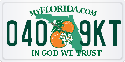 FL license plate 0409KT