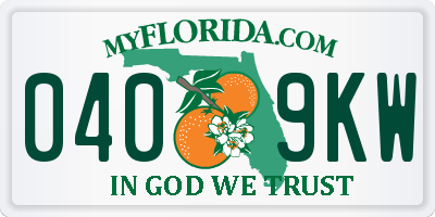 FL license plate 0409KW