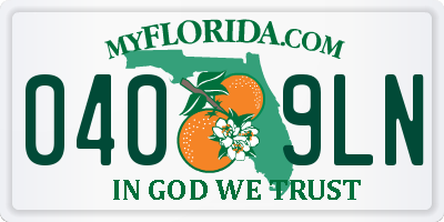 FL license plate 0409LN
