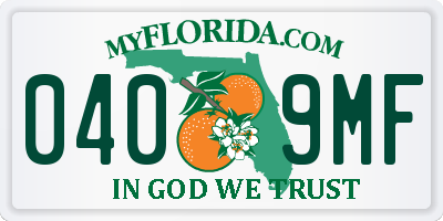 FL license plate 0409MF