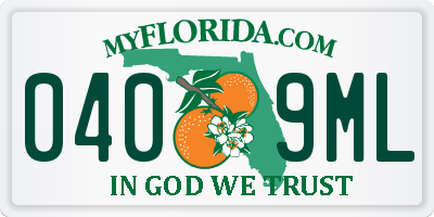 FL license plate 0409ML
