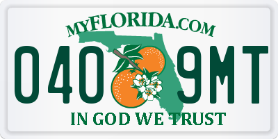 FL license plate 0409MT