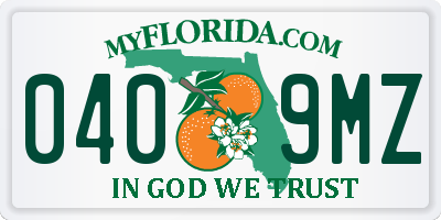 FL license plate 0409MZ