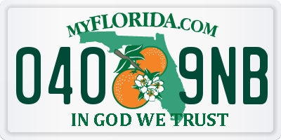 FL license plate 0409NB