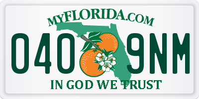 FL license plate 0409NM