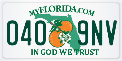 FL license plate 0409NV