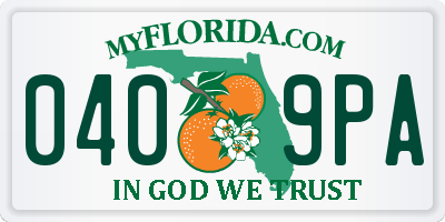 FL license plate 0409PA