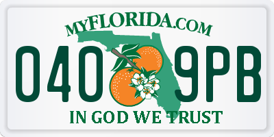 FL license plate 0409PB